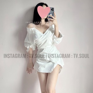 [CÓ SẴN, ẢNH THẬT] 𝐓𝐕 𝐒𝐎𝐔𝐋 Đầm trắng sơ mi kiểu