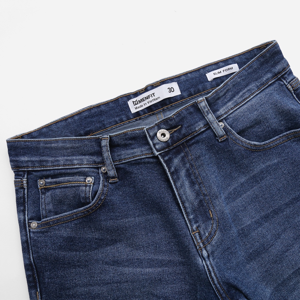 Quần jean nam xanh cao cấp MENFIT 0531 chất denim co giãn nhẹ 2 chiều, chuẩn form, thời trang