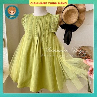 Đầm, Váy đi tiệc cho bé màu xanh cốm