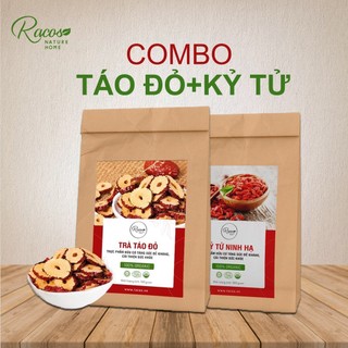 Combo kỷ tử Ninh Hạ táo đỏ Tân Cương cắt thái lát - Câu kỉ tử táo đỏ pha trà Racos 100gr, 500gr