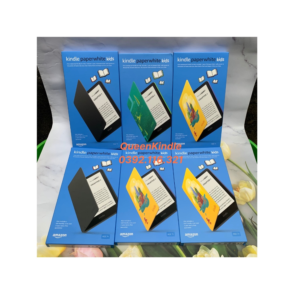 Máy đọc sách Kindle paperwhite kids 8G AGE7+ hàng nguyên seal
