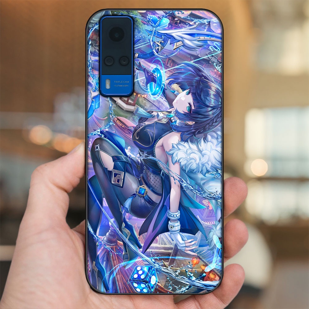 Ốp lưng Vivo Y51 2020, Y53s viền đen in hình Yelan Genshin Impact