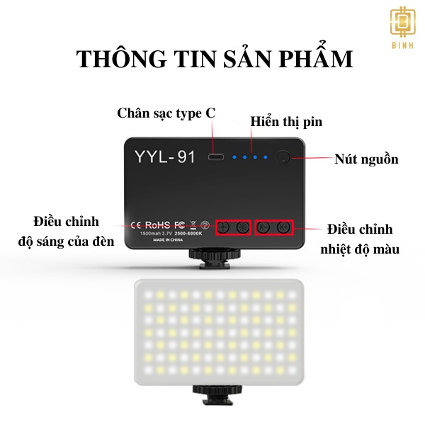 Đèn Led Quay Phim Video Mini Livestream DSLR YYL-91