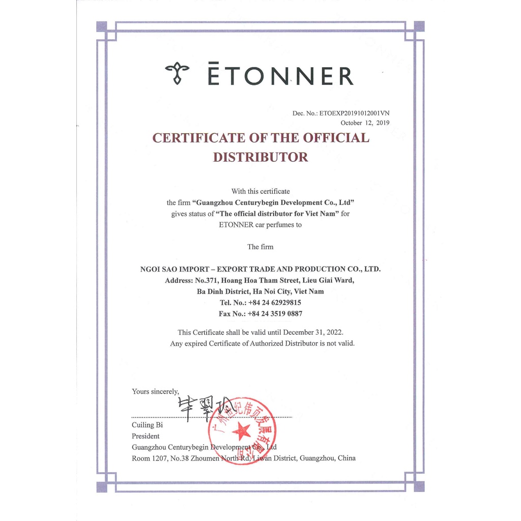Nước Hoa Ô Tô Chính Hãng Nhập Khẩu Khử Mùi Xe Hơi Cao Cấp Etonner E1701D  thương hiệu Pháp