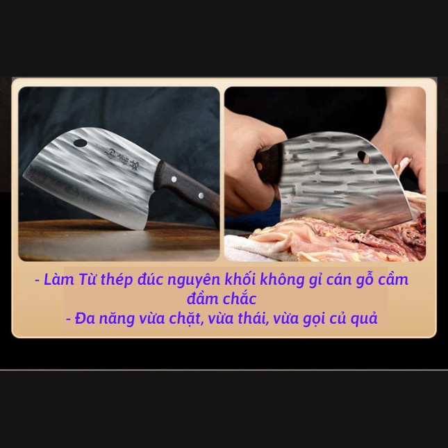 Dao chặt xương nhà bếp cao cấp nhật bản thiết kế thép không gỉ chuyên dùng để chặt thái siêu sắc đa năng