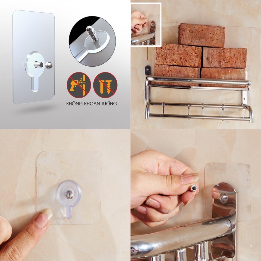 Treo khăn mặt inox xoay 3 thanh