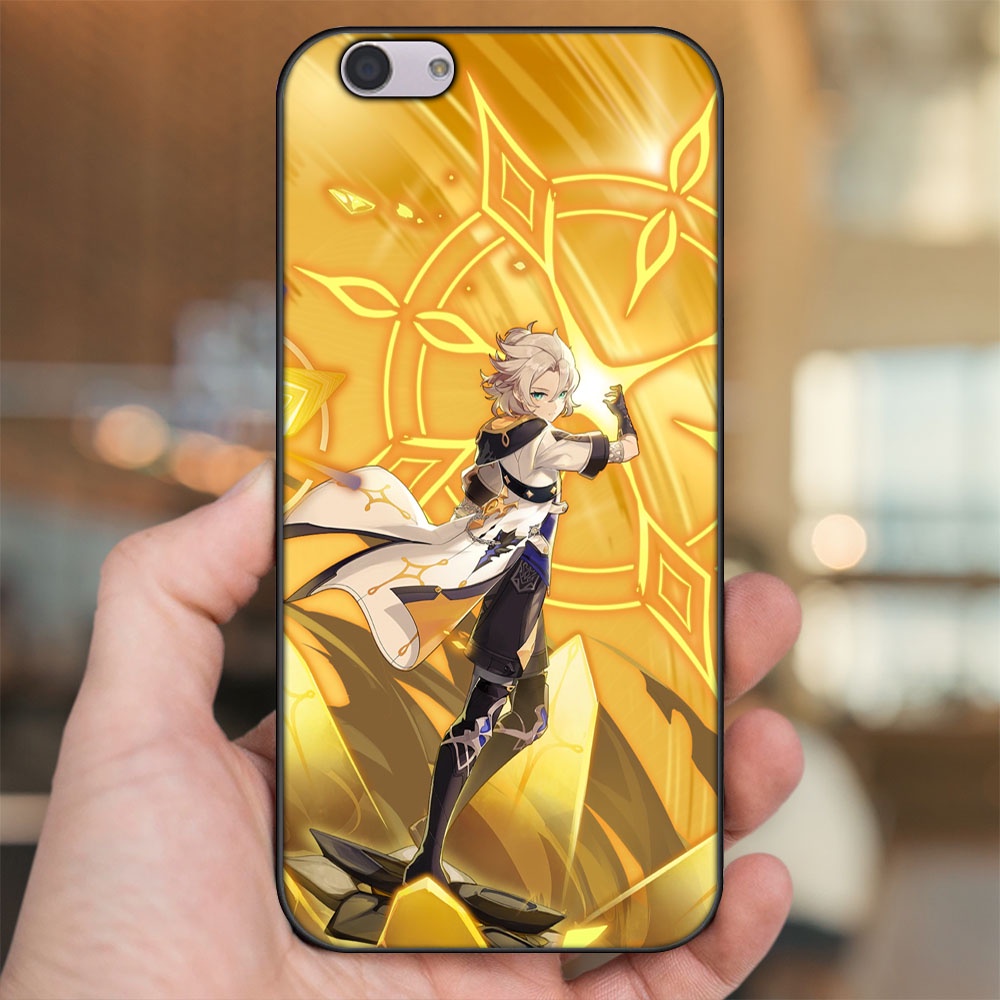 Ốp lưng Oppo F1s, F3, F3 Plus viền đen in hình Albedo Genshin Impact