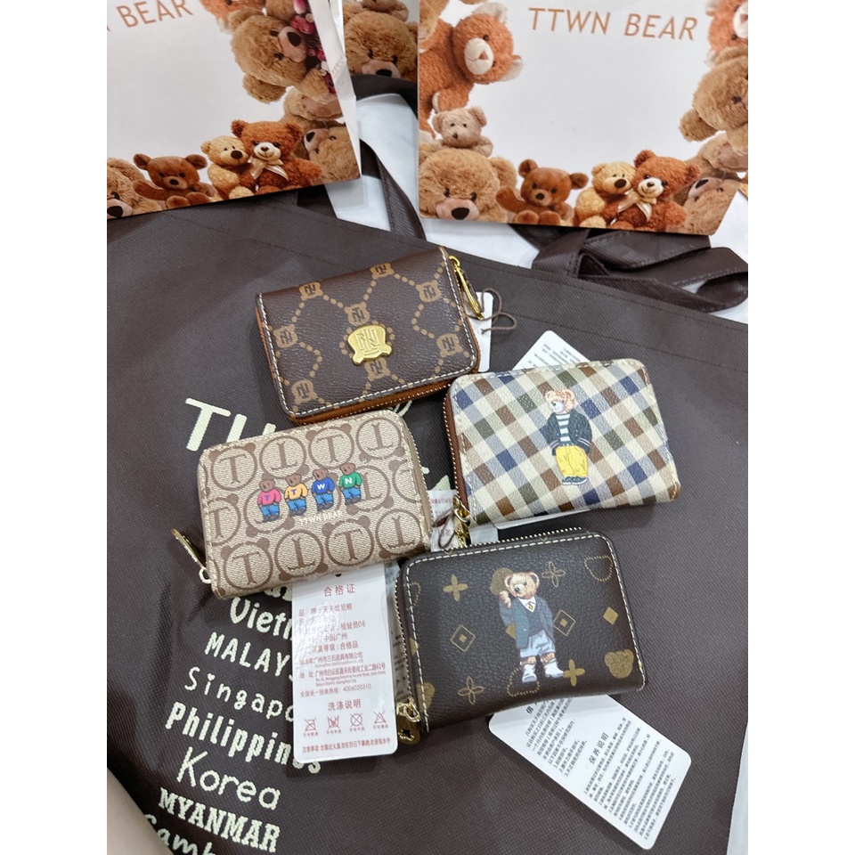 [HÀNG MỚI VỀ] VÍ CẦM TAY NHIỀU NGĂN MINI ĐỰNG THẺ  TT1102 và TT2197 - CHÍNH HÃNG TTWN BEAR - PICK TRỰ
