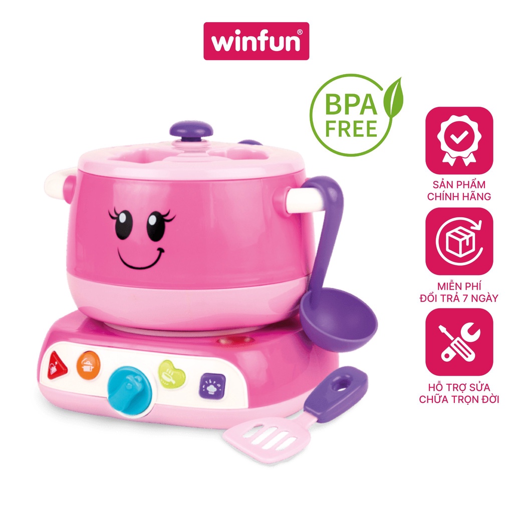 Bộ đồ chơi nấu ăn xếp hình Winfun 0762G có nhạc - hỗ trợ hướng nghiệp và phát triển tư duy cho bé , chính hãng