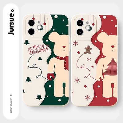 Ốp lưng JURSUE mềm hoạt hình cặp đôi dễ thương đẹp Cho iPhone 17 16 15 14 13 12 11 Pro Max SE 2020 X XR XS ip 8 7 Plus Y2521