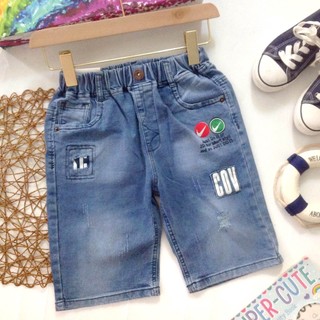 Quần sọt jean co dãn bé trai size 26-38kg