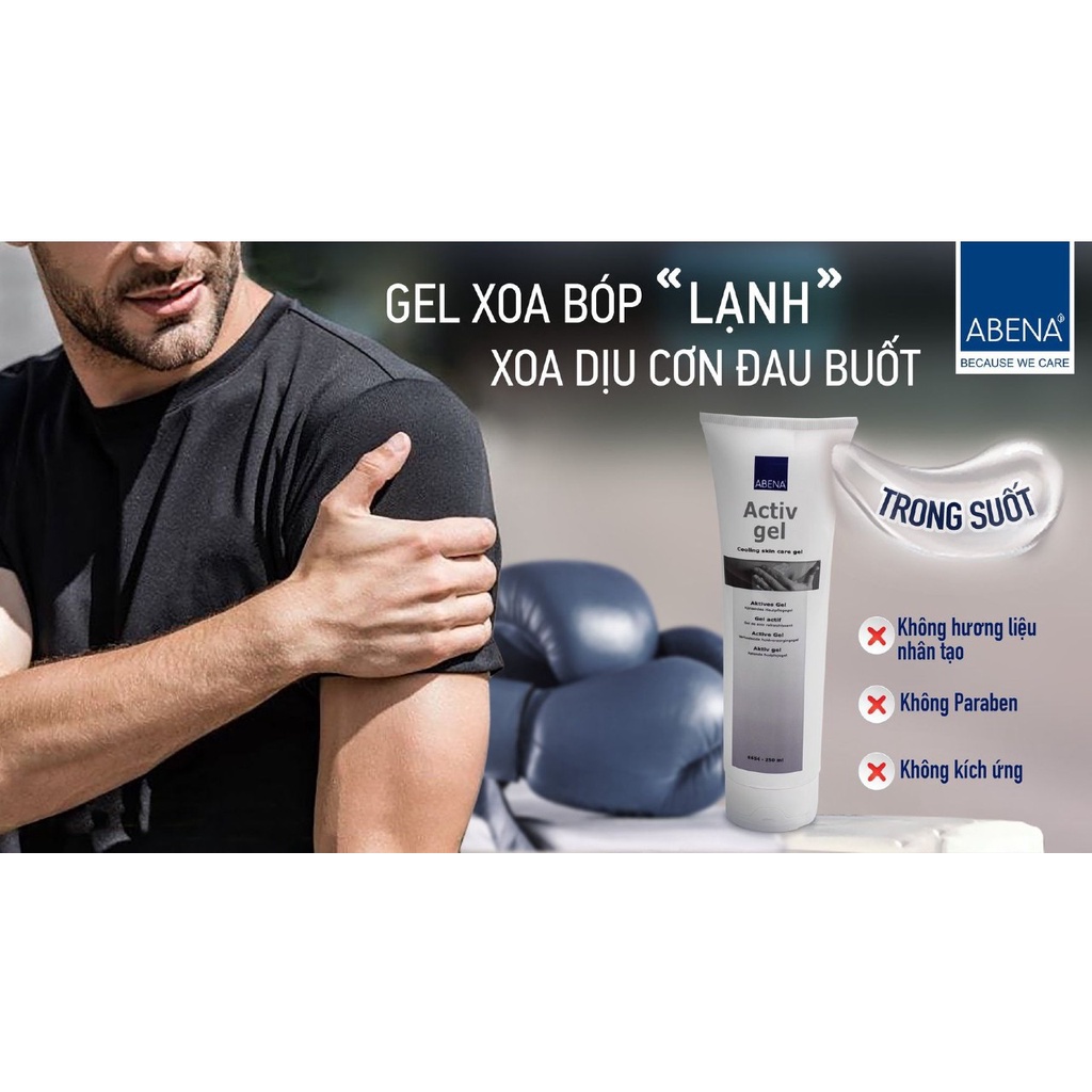 Gel xoa bóp lạnh giảm đau cơ Abena ActivGel Nhập Khẩu Đan Mạch 250ml