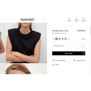 Áo thun nữ độn vai Mango | Hàng chuẩn auth