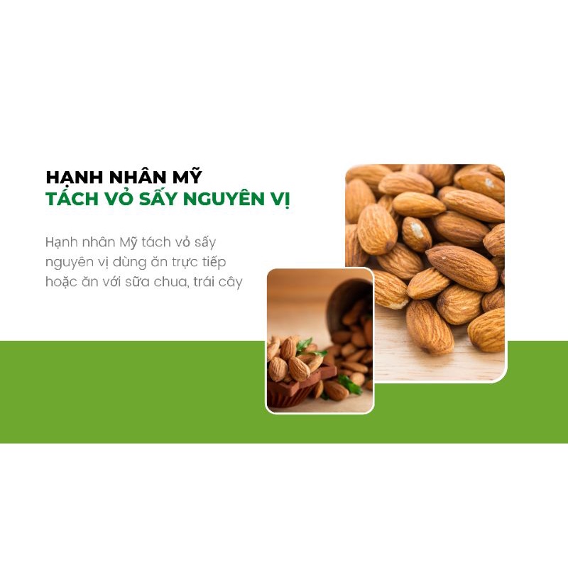 500G Hạnh Nhân Mỹ Tách Vỏ , Hạnh Nhân Bảo Khánh Cashew Hạt Dinh Dưỡng Làm Set Quà Tặng, Giảm Cân, Đồ Ăn Vặt