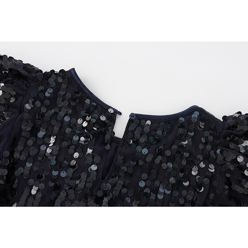 Đầm sequin ngắn tay H&M sz 12-14kg