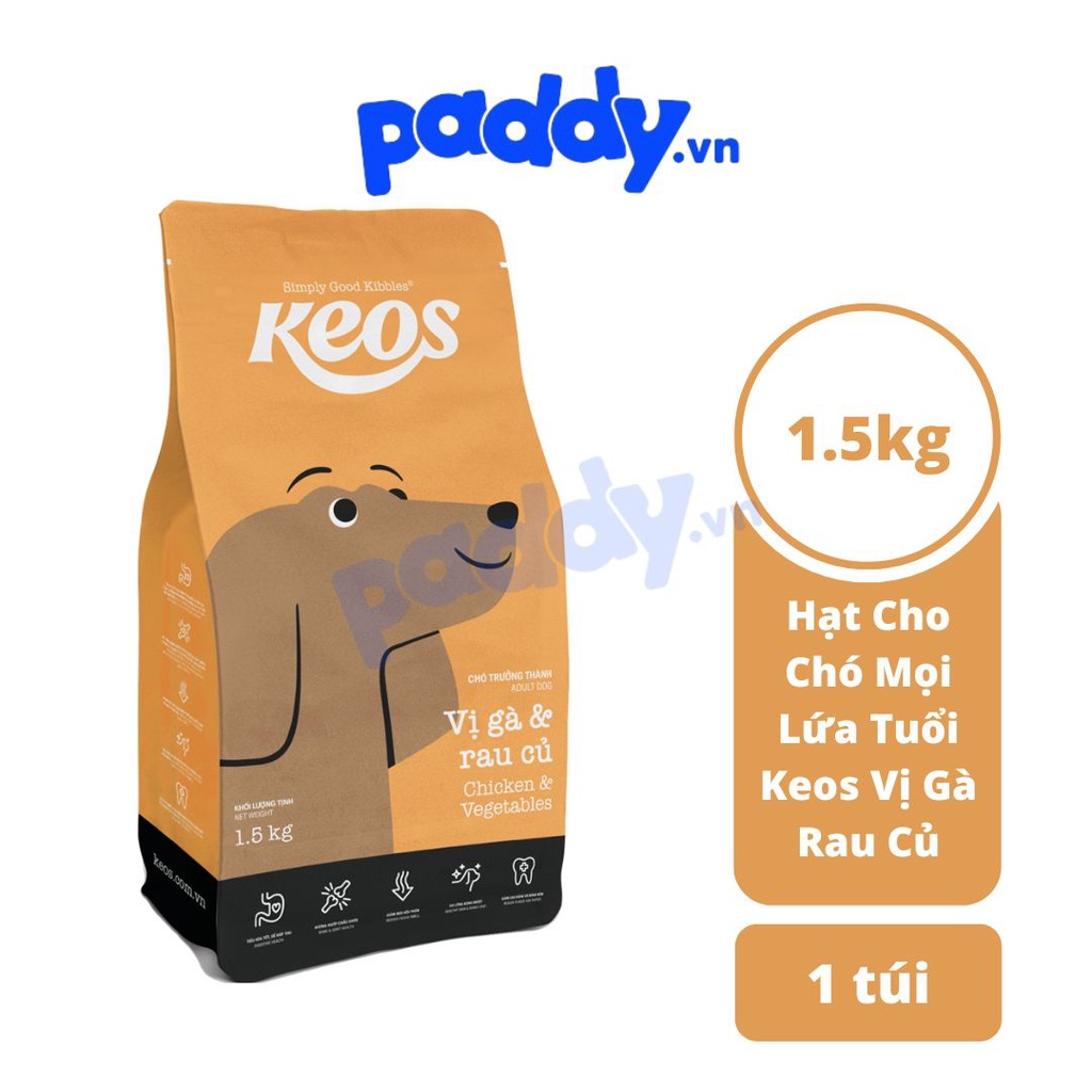 [1.5kg] Thức Ăn Hạt Cho Chó Mọi Lứa Tuổi Keos