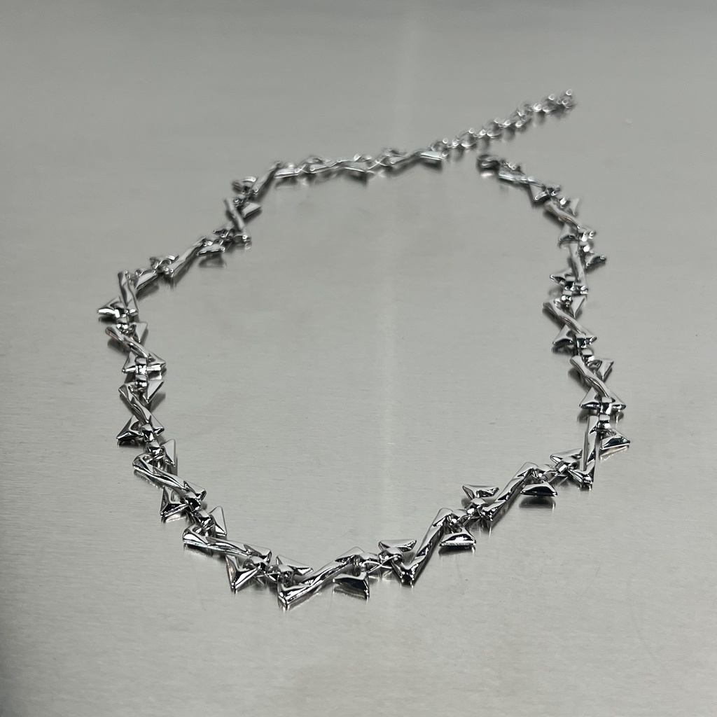 Vòng cổ Thép Titan Hình Chữ z Phong Cách hip hop Hàn Quốc Thời Trang