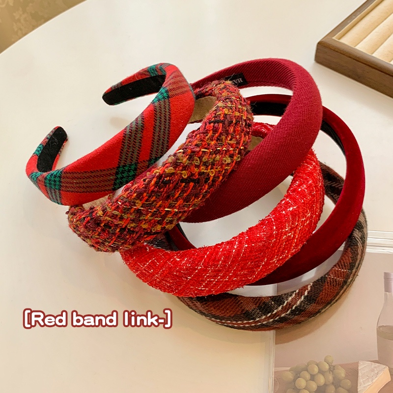 Băng Đô Cài Tóc Bản Rộng Họa Tiết Đầu Lâu Giáng Sinh Năm Mới Phong Cách Hàn Quốc Thời Trang Thu Đông Cho Nữ