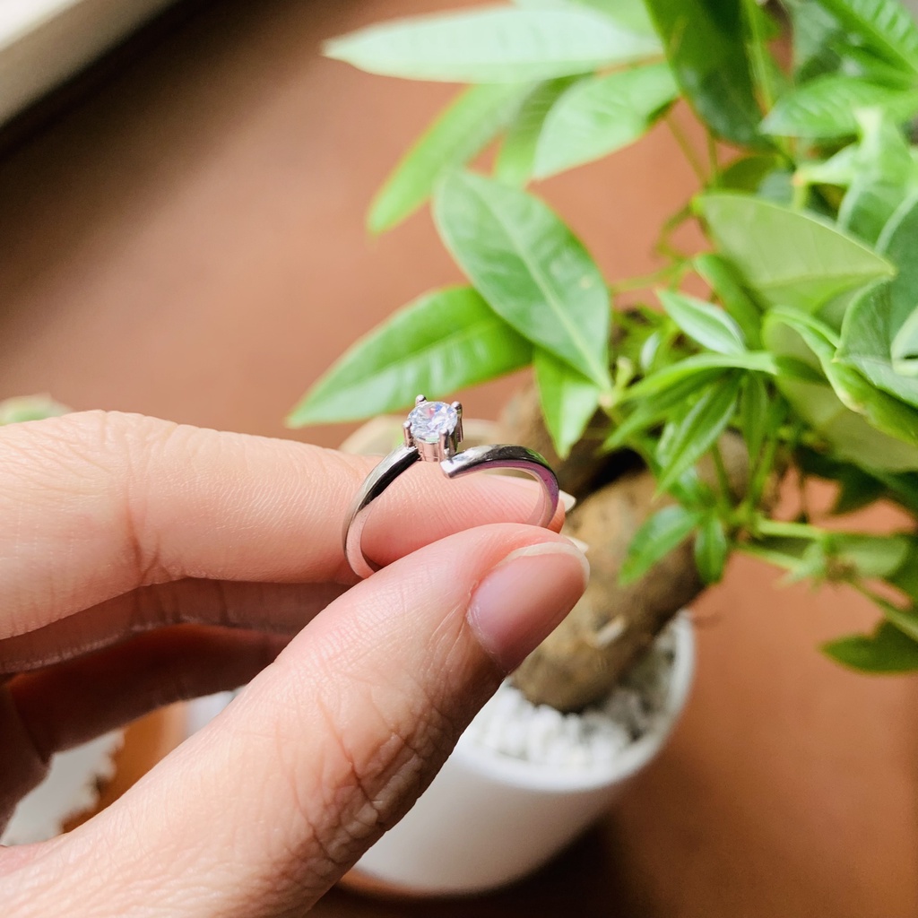 N6.209. Nhẫn bạc đa Cz sáng thanh lịch | Độc lạ | Vintage | Silver | Si Nhật | Japan | 2HAND | Bạc |trang sức nhật bản