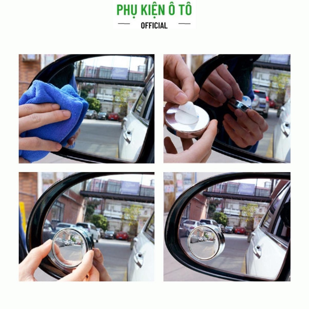 Combo 2 Gương cầu xoay - Gương Cầu Lồi - Gương Cầu -  Gắn Kính Hậu Ô tô Xoay 360 Xóa Điểm Mù