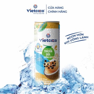 Combo 6 lon Trà sữa dừa đường đen Vietcoco lon 240ml