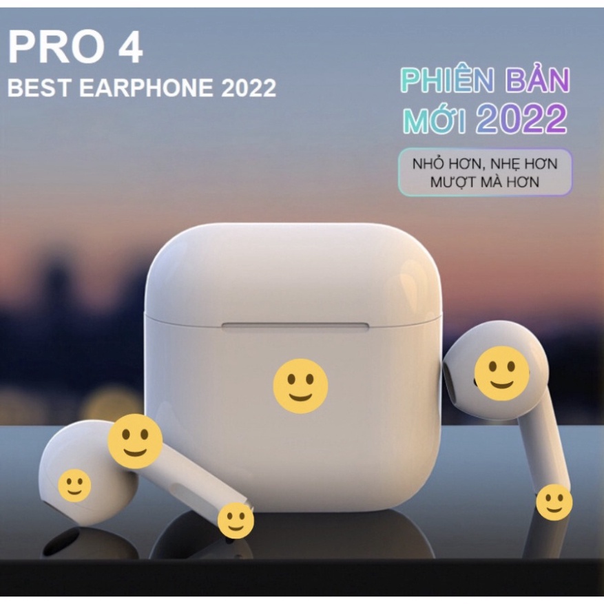 Tai Nghe Bluetooth Pro4, tai nghe blutooth Nhét Tai Bluetooth 5.0 Bản nước ngoài tương đồng toàn bộ Dòng Máy