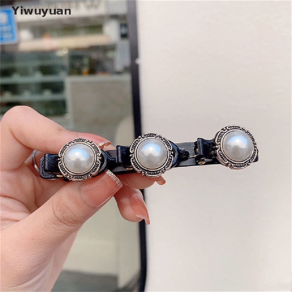< Yiwuyuan > Kẹp Tóc Mái Hoa Đính Ngọc Trai Giả Thanh Lịch Thời Trang Cho Nữ