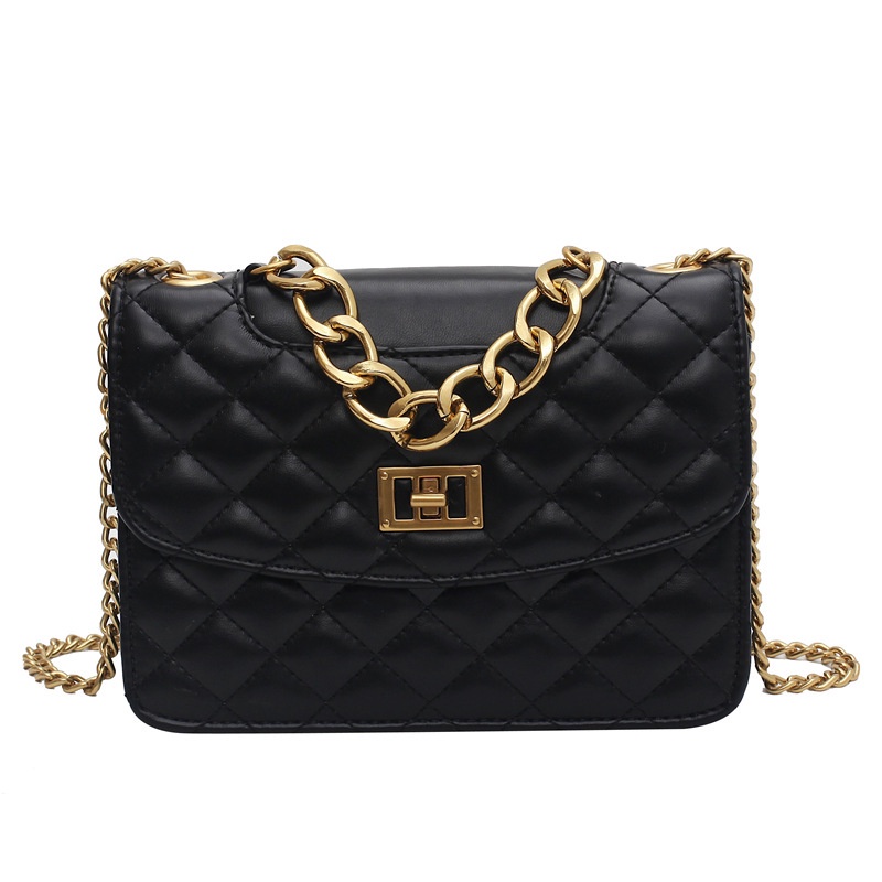 Túi Đeo Chéo Hình Vuông Nhỏ Màu Đen Thời Trang Cho Nữ