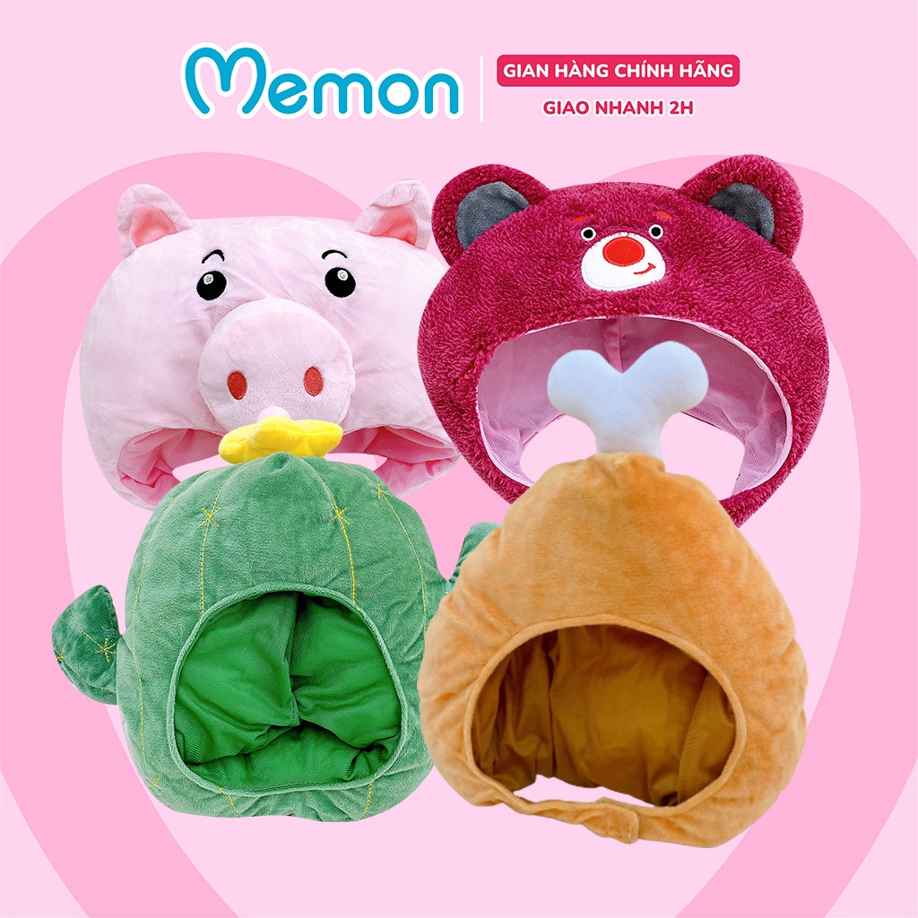 Mũ Nón Hình Thú Nhồi Gòn Cao Cấp Memon