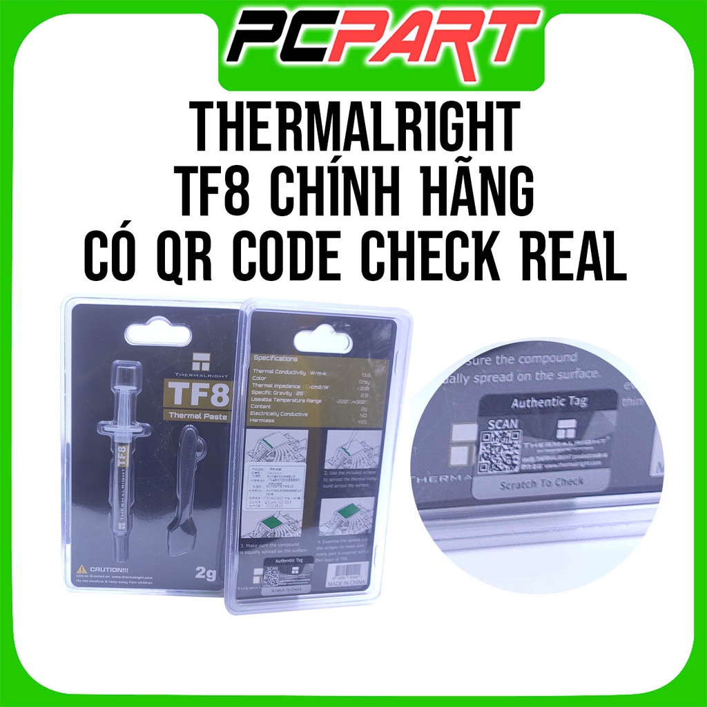 Keo tản nhiệt Thermalright TF8 chính hãng chất lượng cao, có mã QR kiểm tra hàng thật