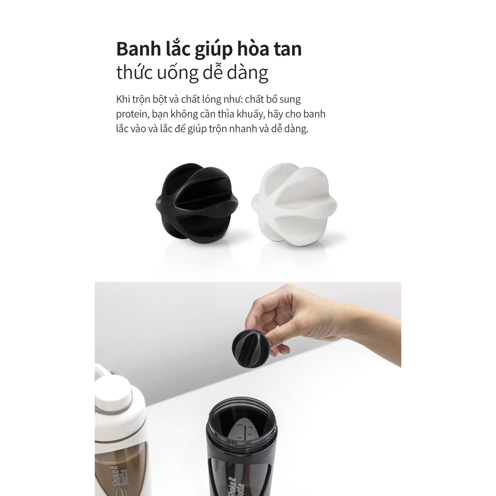 Bình lắc Lock&Lock 800ml Balance Shake It Bottle HAP949 - Hàng chính hãng có quai xách và thanh đo dung tích - JoyMall