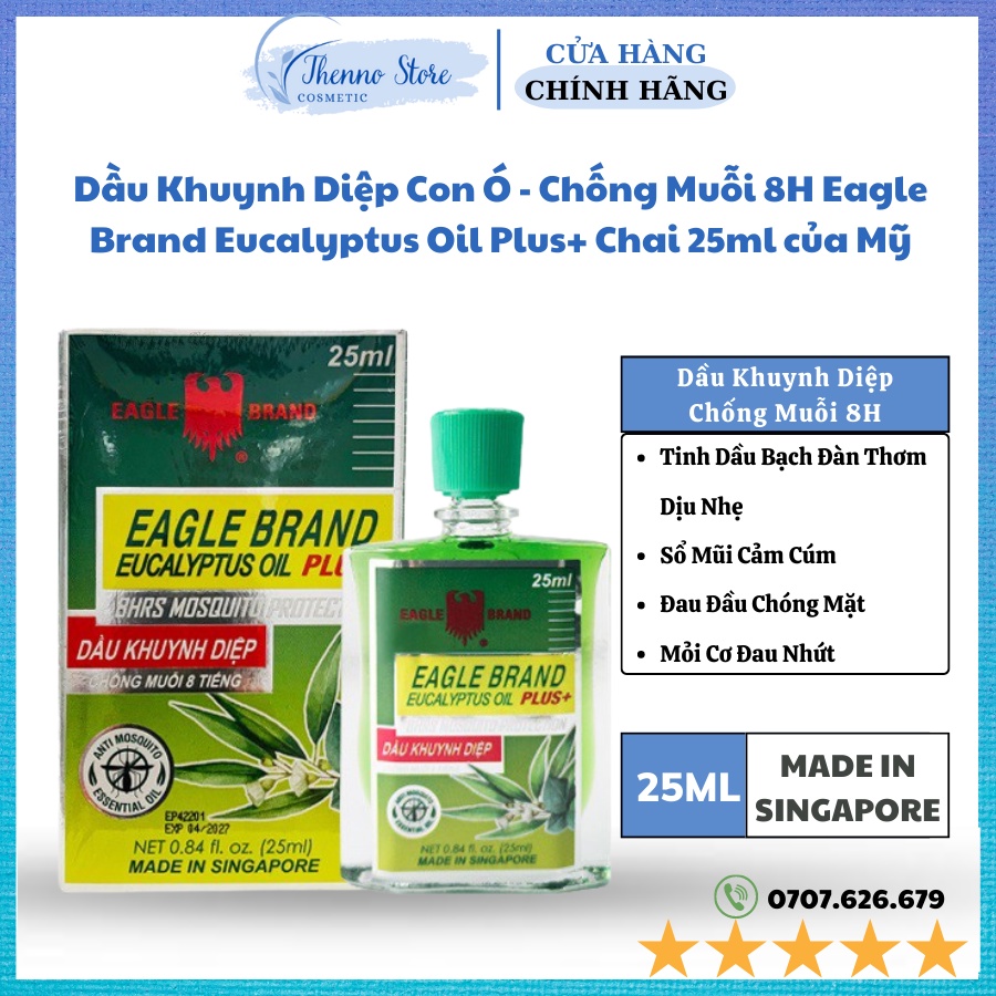 Dầu Khuynh Diệp Con Ó - Chống Muỗi 8H Eagle Brand Eucalyptus Oil Plus+