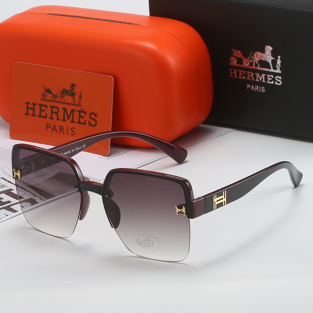 Kính Mát Gọng Vuông Lớn HERMES Chống Tia uv400 Thời Trang Sang Trọng Cho Nam Nữ