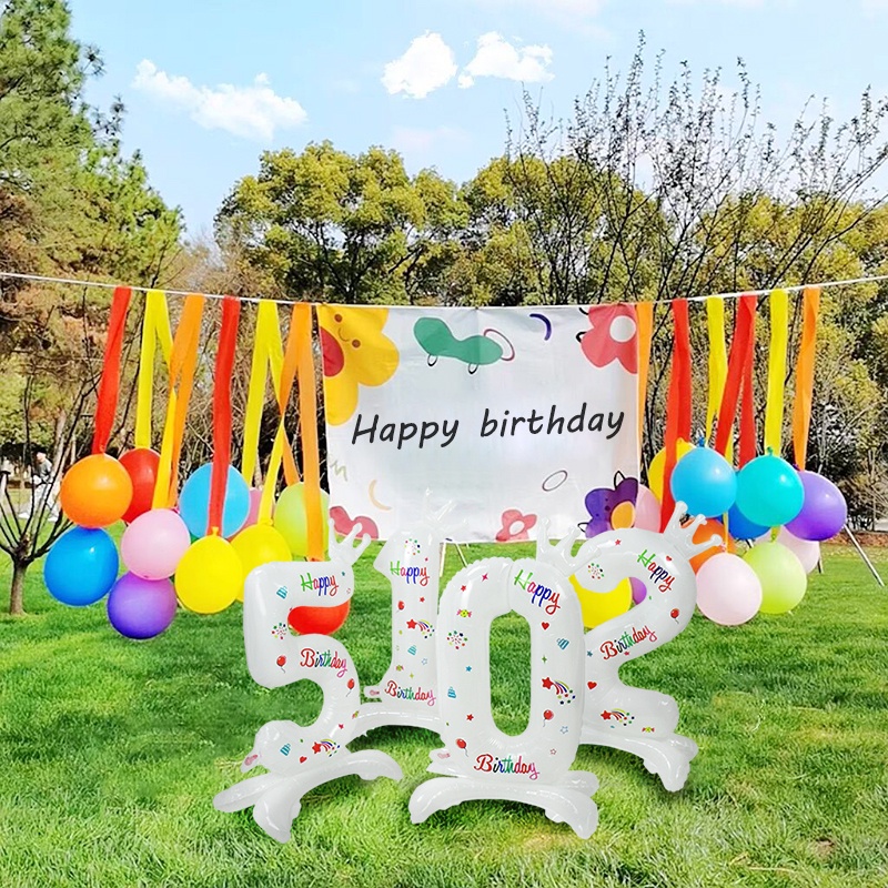 Bong Bóng Bằng Màng Nhôm 32 Inch Hình Số 0-9 Kèm Vương Miện Trang Trí Tiệc Sinh Nhật Cho Bé