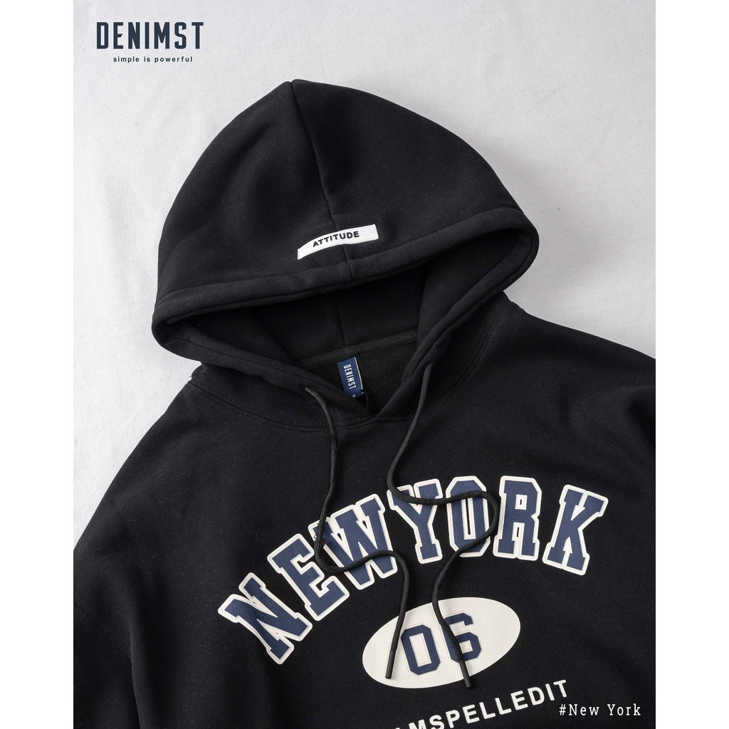 Áo nỉ hoodie DENIMST- New york, áo nỉ lót lông cao cấp, form unisex nam nữ