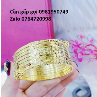 Vòng Tay Ximen Dính Liền Chạm Nổi Chữ H Màu Vàng Chuẩn Lên Tay Sang Trọng Bền Màu-HV261139