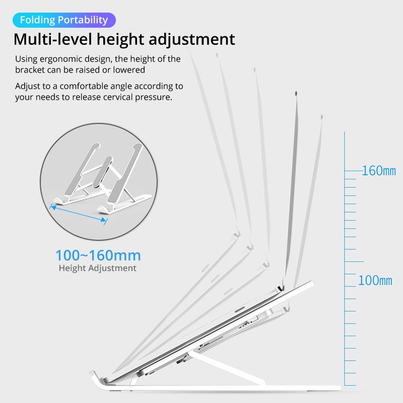 Giá đỡ laptop FONKEN bền bỉ có thể gập lại tiện dụng có thể điều chỉnh độ cao