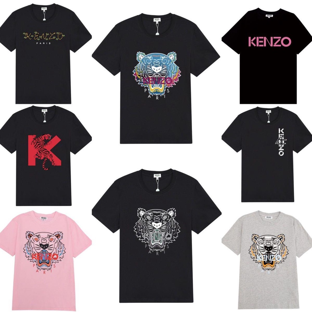Kenzo Áo Thun Tay Ngắn Cổ Tròn Chất Liệu cotton In Họa Tiết Đầu Hổ Thời Trang Mùa Hè 2022 Cho Nam Nữ