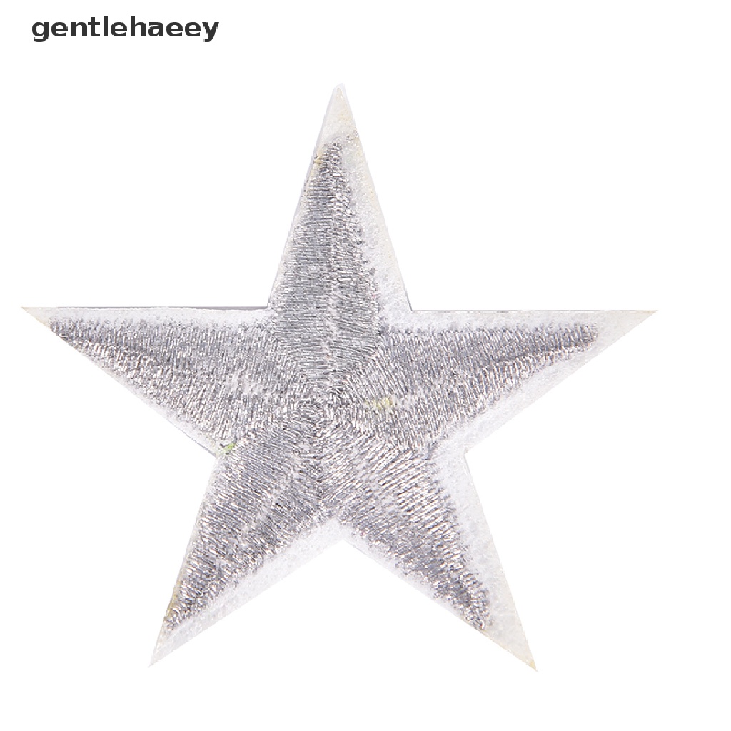 Bộ 10 Sticker Ủi Thêu Hình Ngôi Sao Màu Bạc
