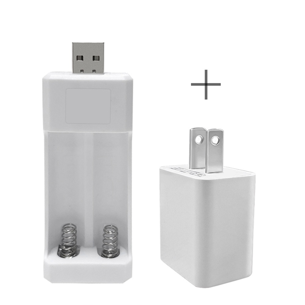 Bộ sạc dự phòng VIRWIR 18650 2 khe USB thích hợp cho AAA/ AAA