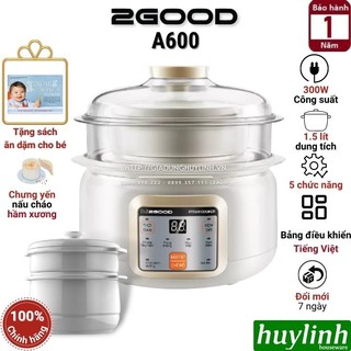 Nồi hầm chậm, chưng yến, nấu cách thuỷ 2good a600 - 1.5 lít - 2 tầng