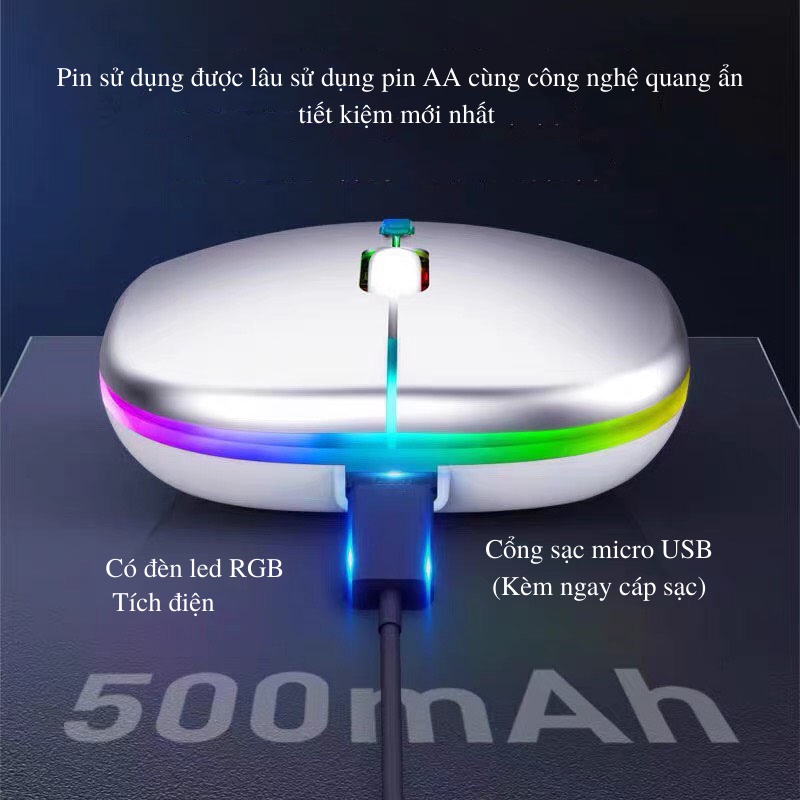 Chuột Không Dây Chuột Máy Tính Không Gây Tiếng Ồn Sạc Pin SUMI