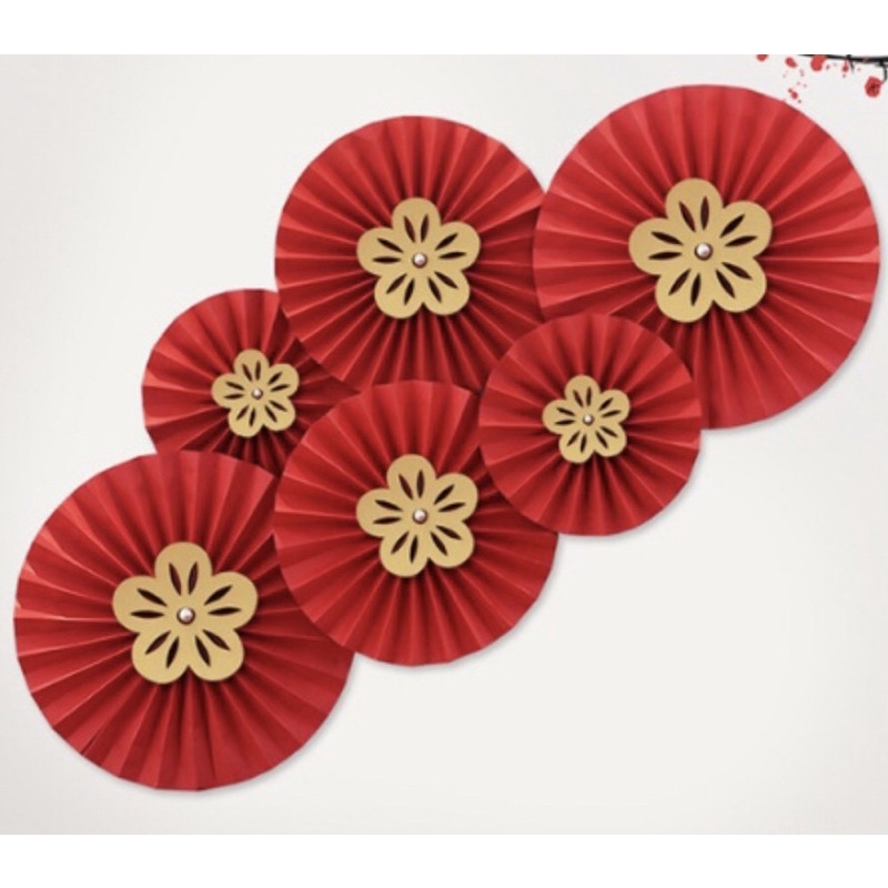 Bộ 6 quạt giấy trang trí