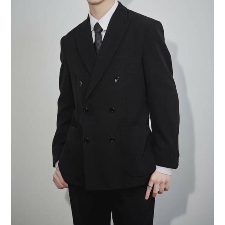 Áo khoác blazer / vest cho nam màu đen trơn, xanh navy slim fit 2, 4, 6 nút hàng secondhand 2hand si tuyển | BigBuy360 - bigbuy360.vn