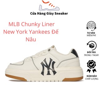 Giày  MLB Chunky Liner New York Yankees NY Đen đế nâu hot trend 2022 Siu cấp Trung- [