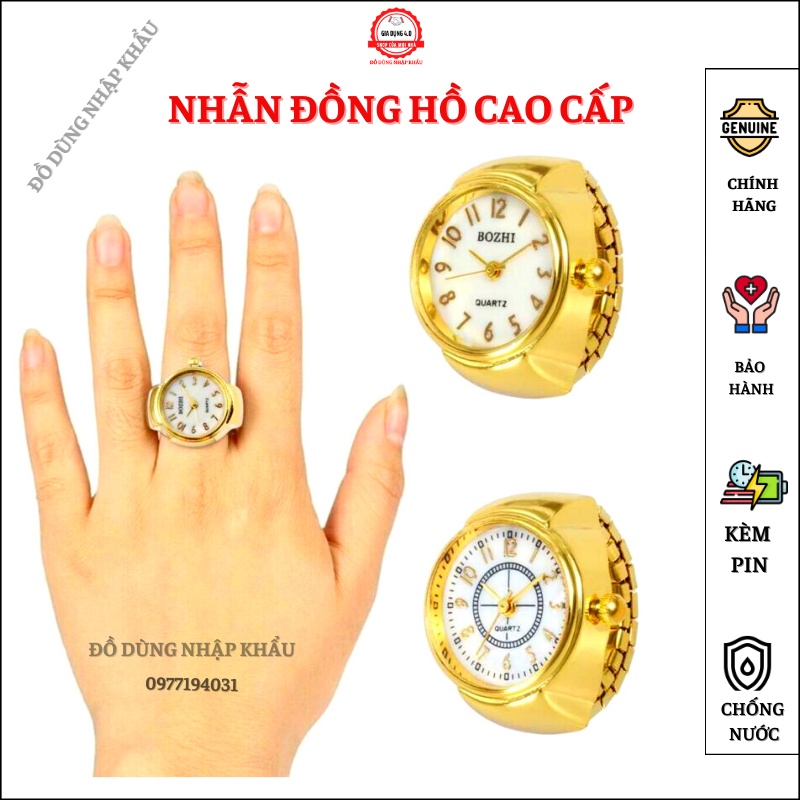 Nhẫn đồng hồ Nam Nữ, Nhẫn đeo tay tích hợp đồng hồ độc đáo