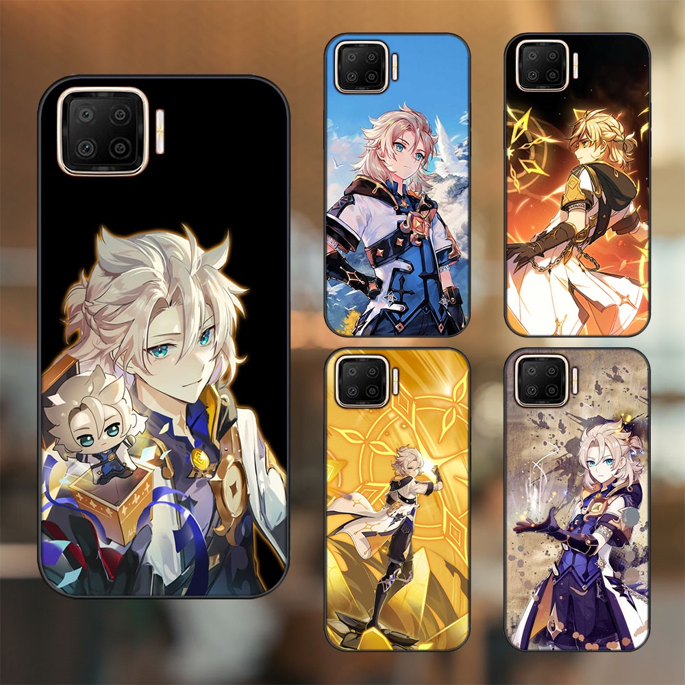 Ốp lưng Oppo A73, A93 4G viền đen in hình Albedo Genshin Impact