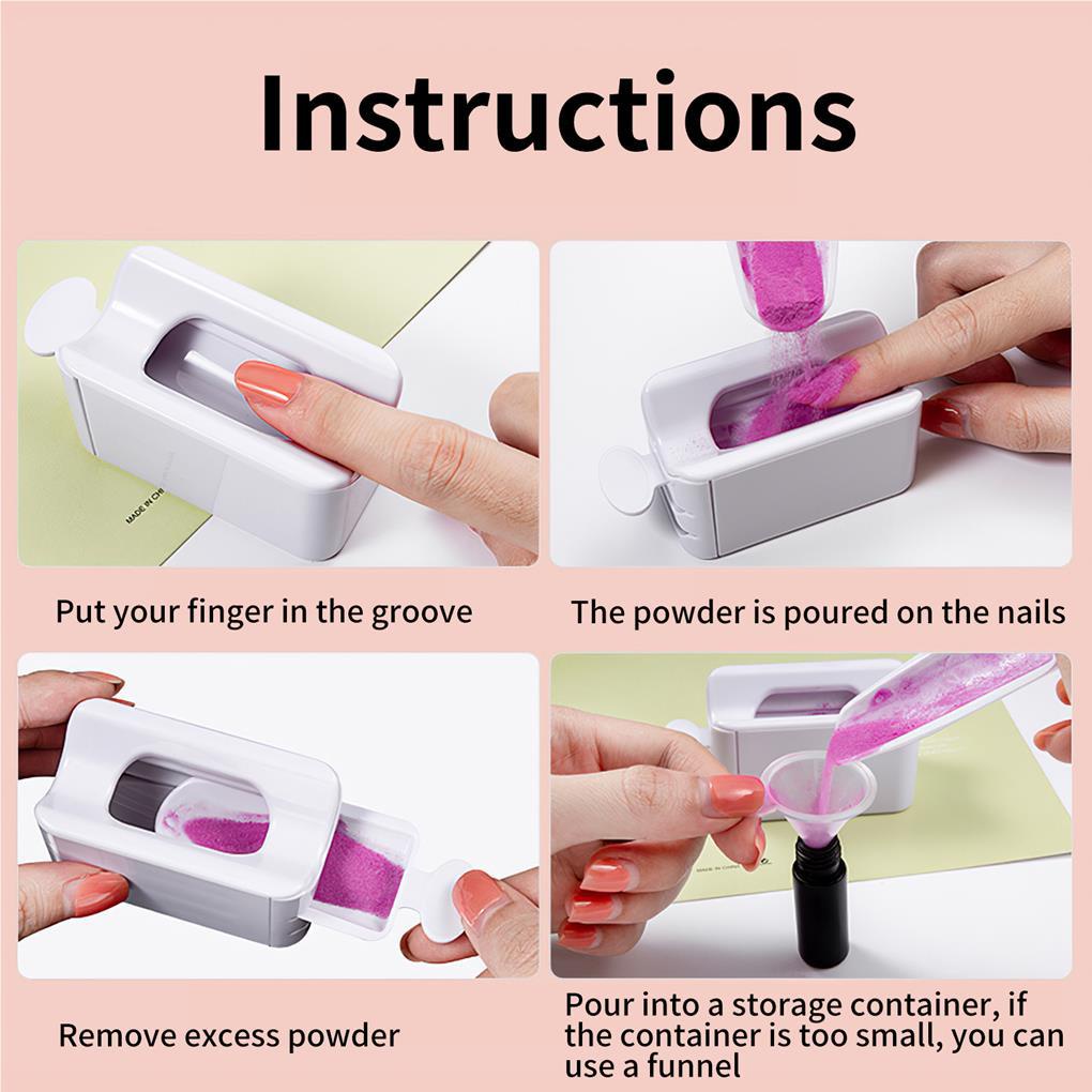 Khay Đựng Bột Nhúng Trang Trí Móng Tay Hai Lớp Kèm Phễu Tiện Dụng