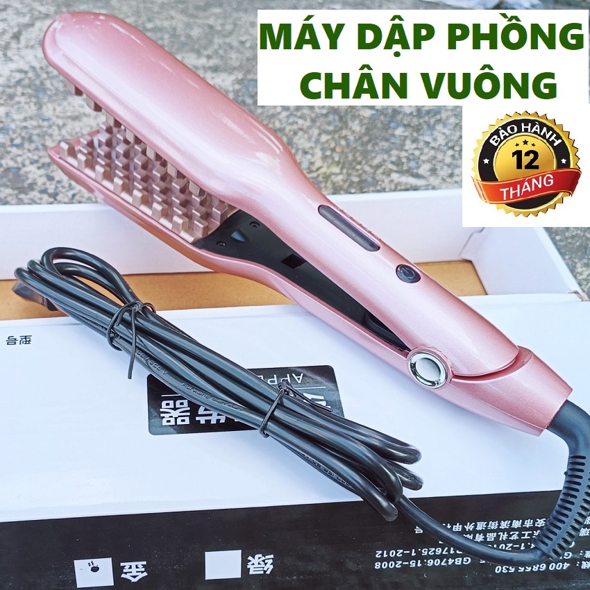 Máy bấm tóc phồng chân tóc CAO CẤP, máy dập xù chân vuông 2 in 1 kéo duỗi cao cấp 5 mức nhiệt hàng