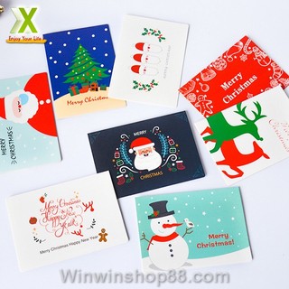Bộ 8 thiệp giáng sinh Thiệp noel thiệp thông điệp merry christmas